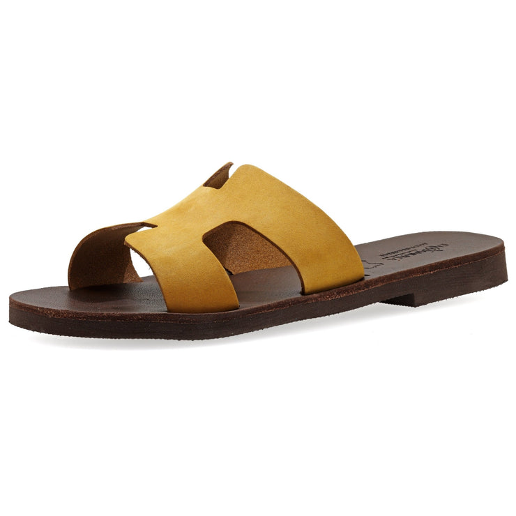 Emmanuela - handcrafted for you® Slide on H-Band-Sandalen "Eugene" aus Roségold leder